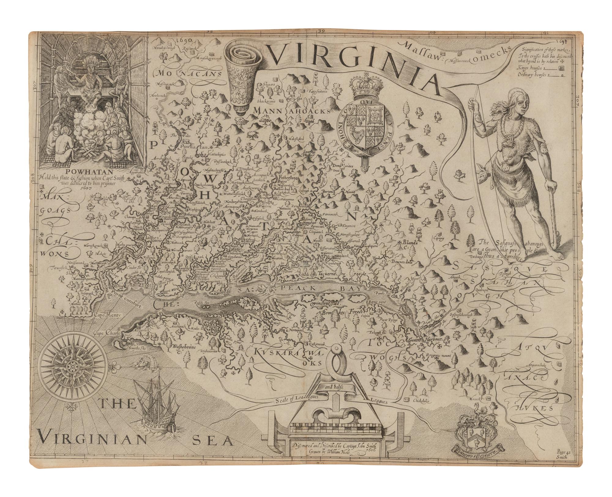 [MAP]. SMITH, John, Captain (1580-1631). Virginia . [London ca 1625].