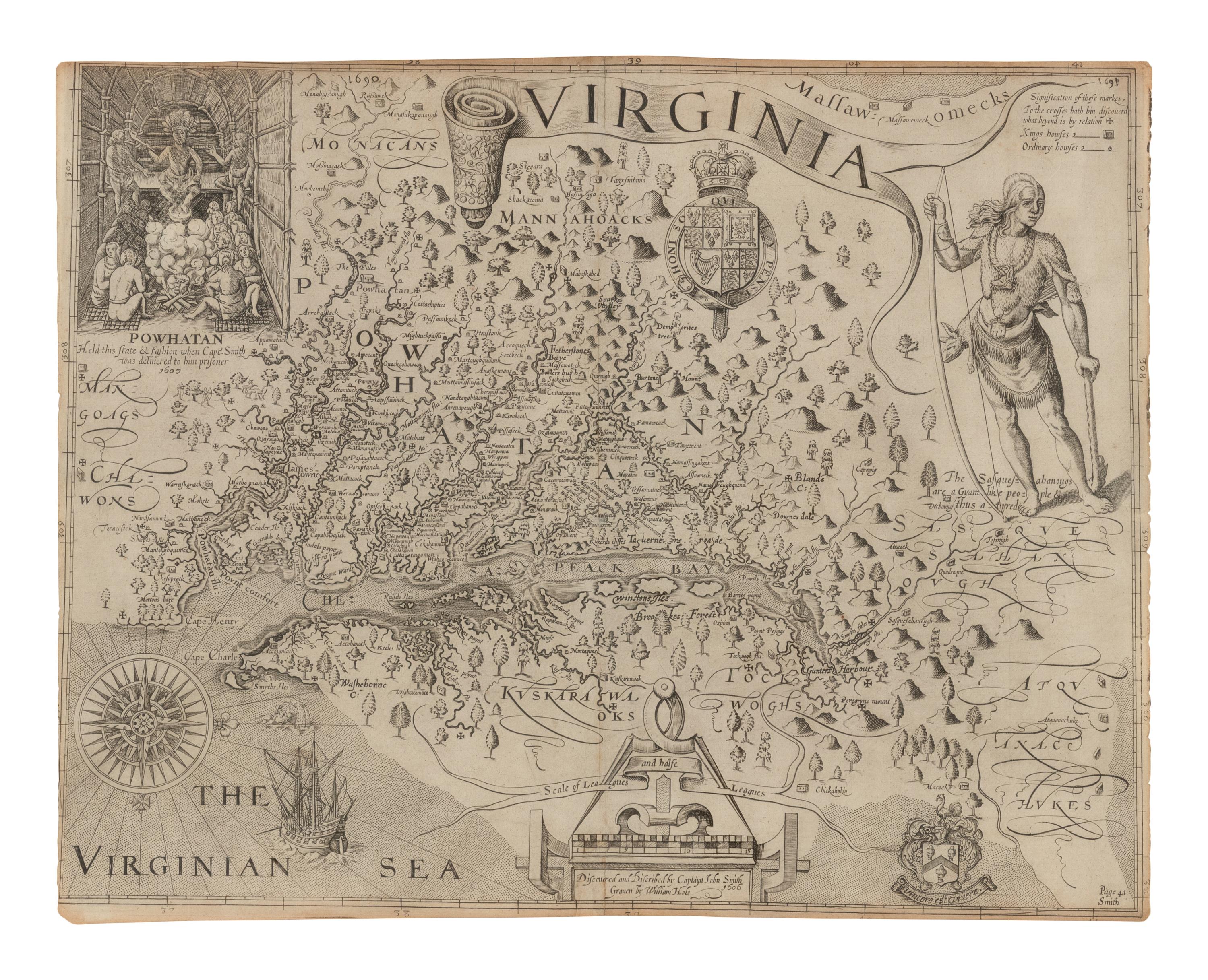 [MAP]. SMITH, John, Captain (1580-1631). Virginia . [London ca 1625].