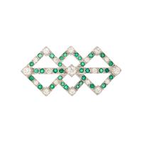 DIAMOND AND EMERALD BROOCH