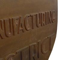A Cast Iron Kenwood Manufacturing District Sign 32" W x .25" D x 50.5" H, — United States, Circa 1915