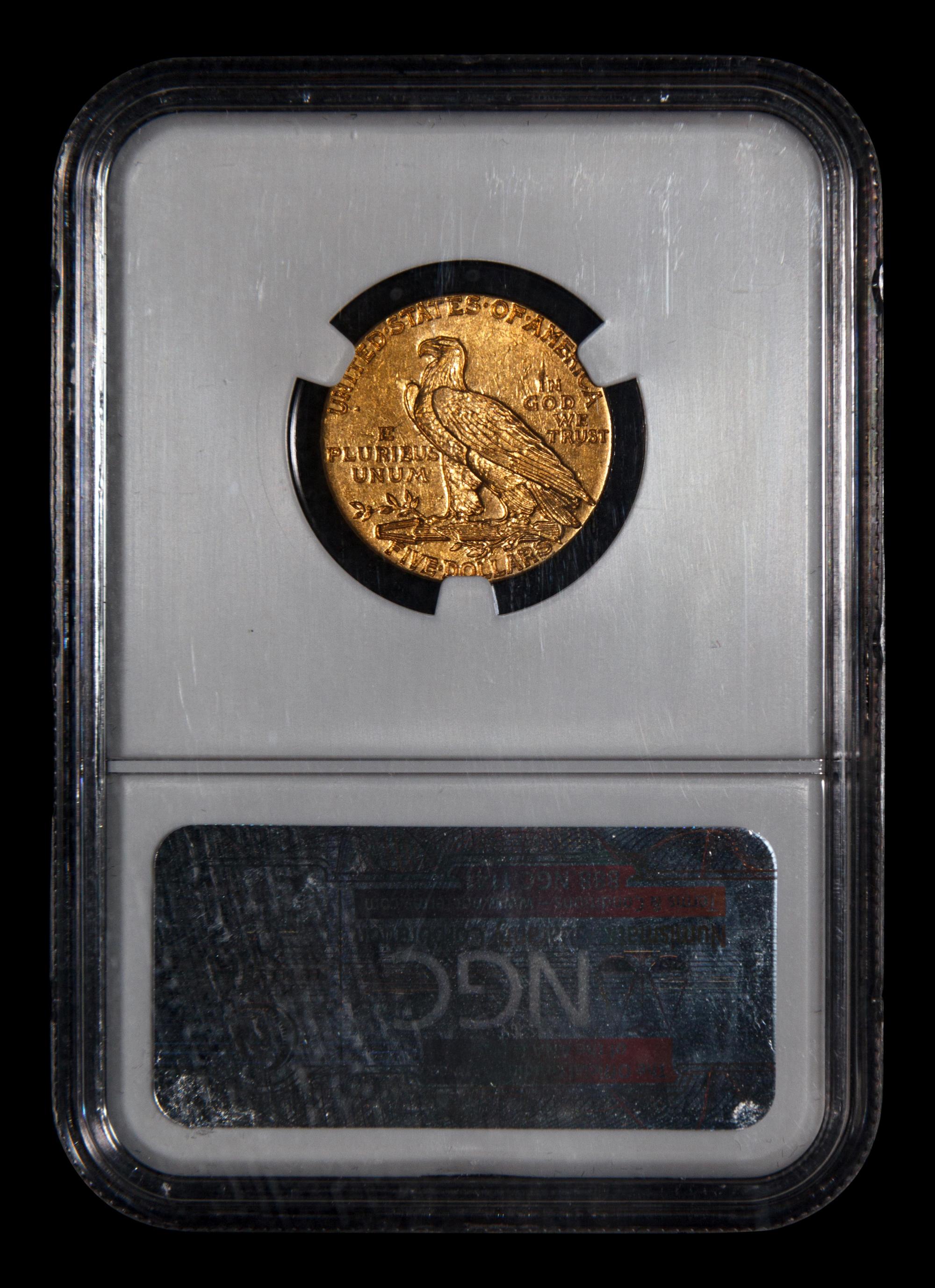 A 1913 Indian Head $5 Gold Coin (NGC MS61)