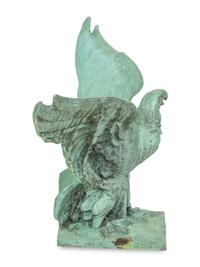 A Patinated Cast Metal Eagle Architectural Ornament with Verdigris Patina