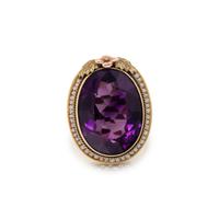 AMETHYST AND BICOLOR GOLD RING