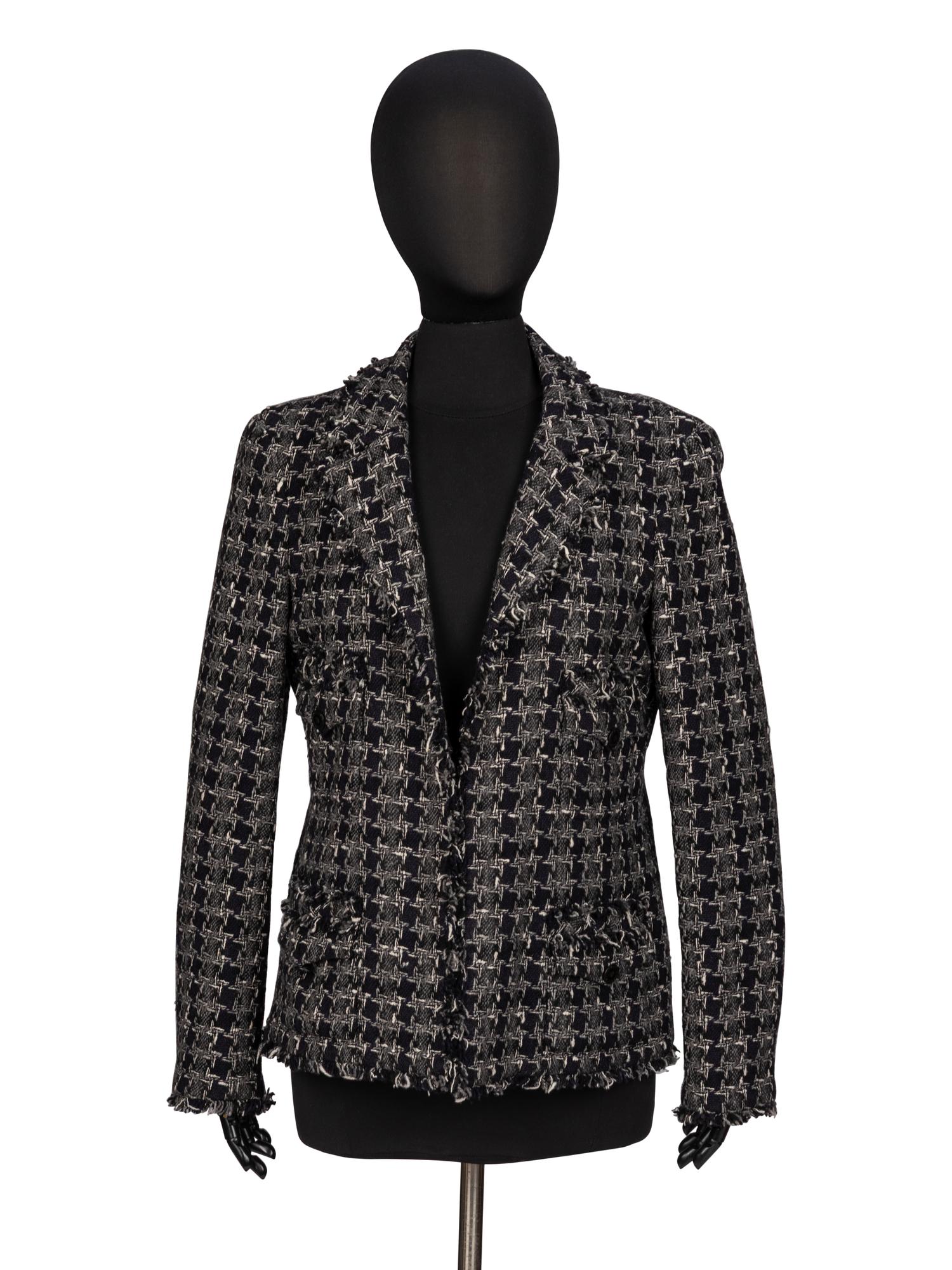 Chanel, Houndstooth Tweed Blazer
