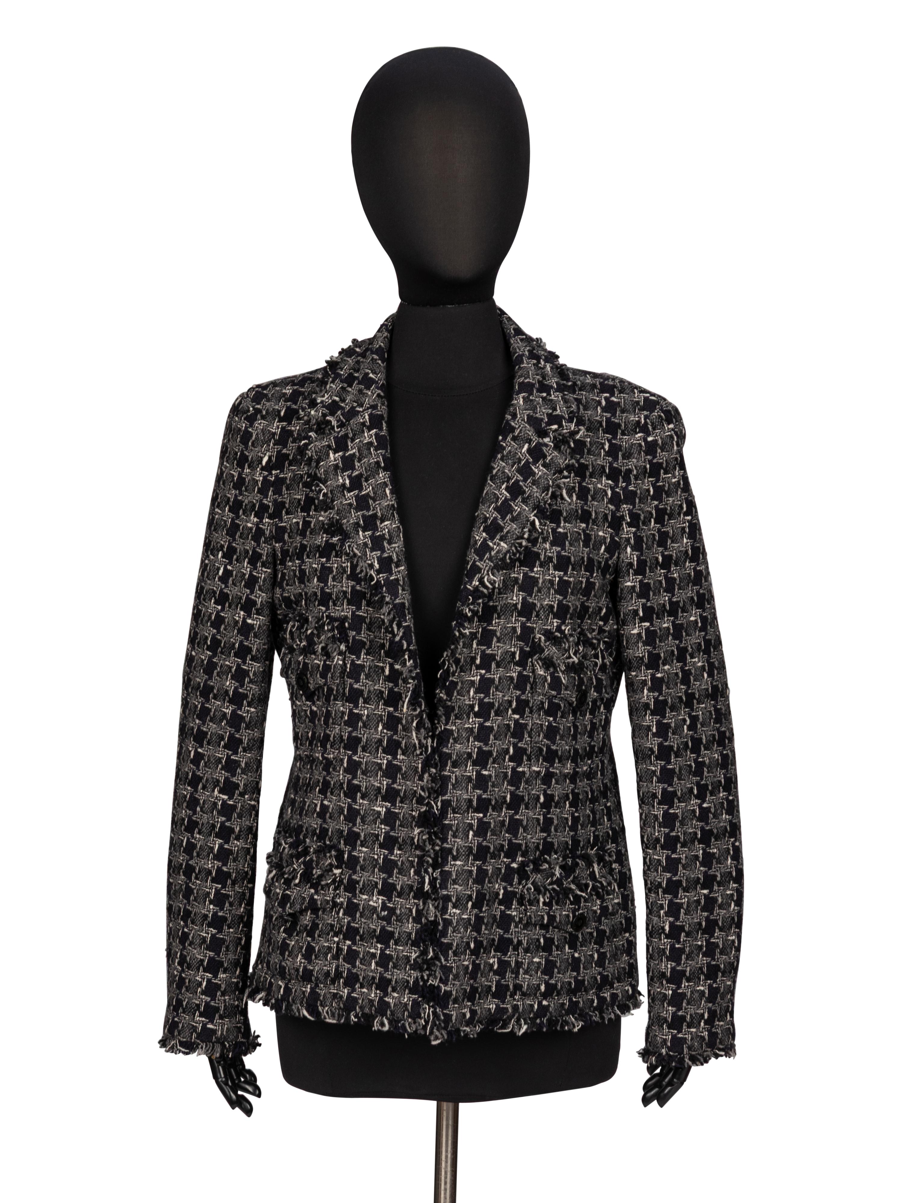 Chanel, Houndstooth Tweed Blazer