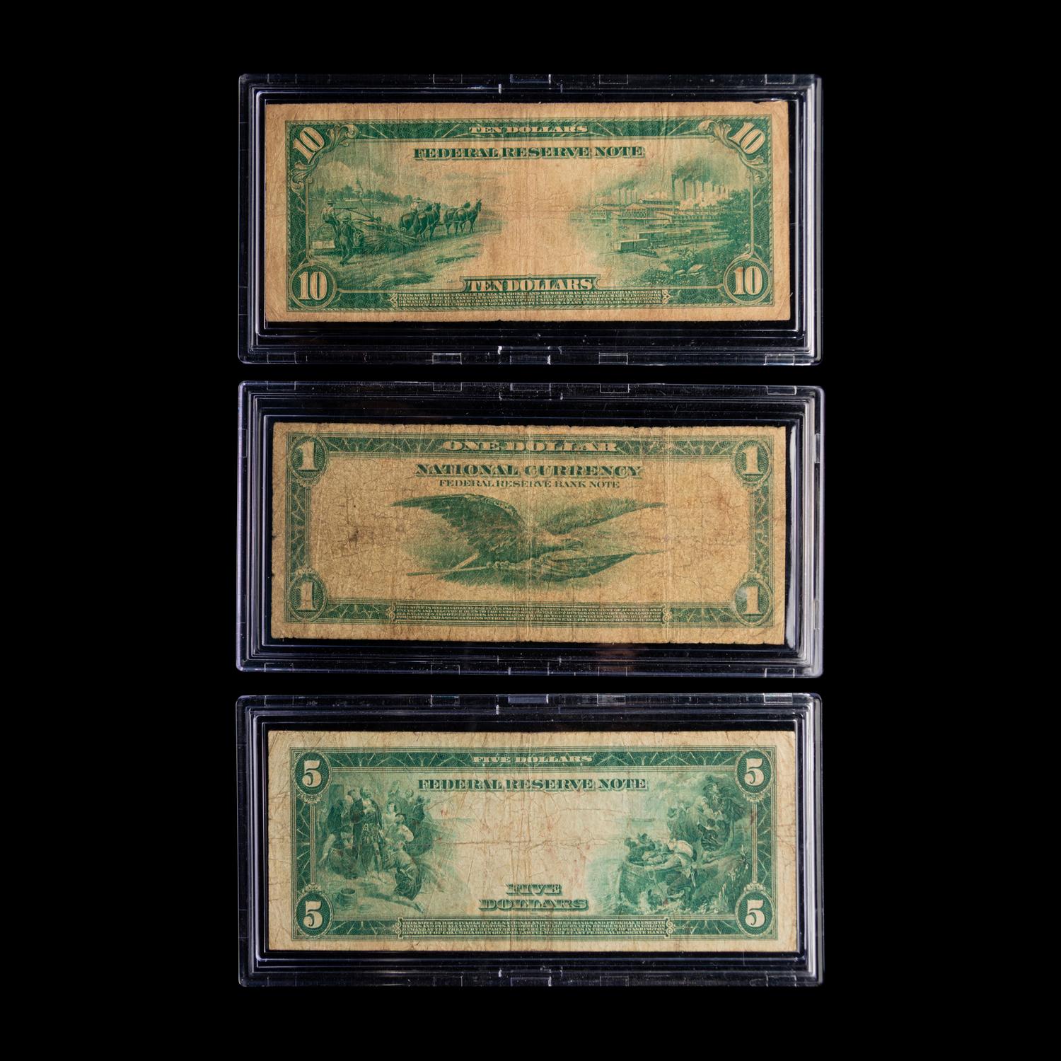 A Group of Three Large-Size Notes