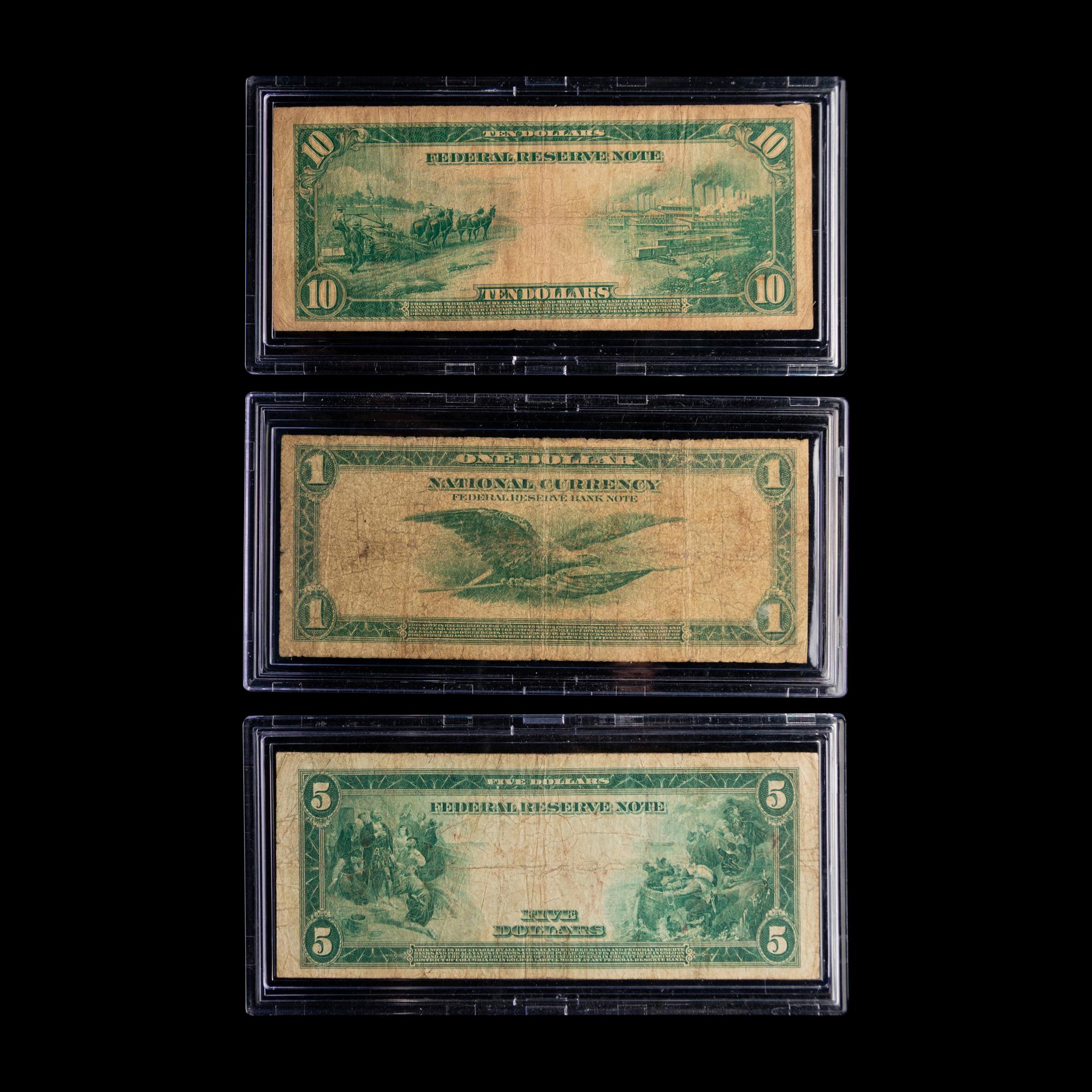 A Group of Three Large-Size Notes