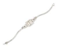A Vintage Platinum and Diamond Wristwatch, Movado, 13.50 dwts.