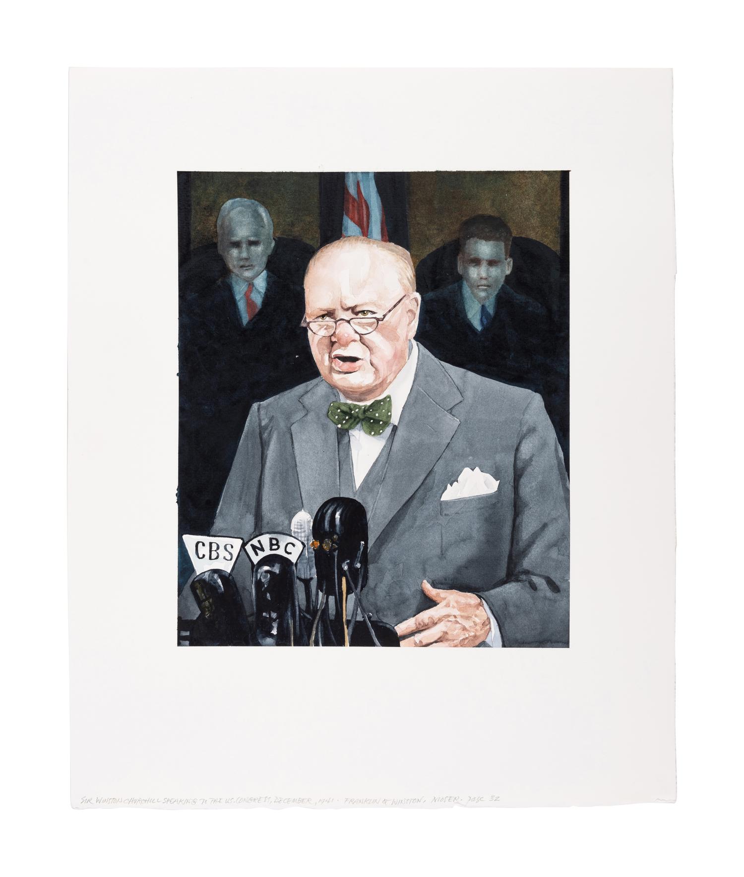 [MOSER, Barry, illustrator]. WOOD, Douglas. Franklin and Winston: A Christmas That Changed the World. Somerville, MA: Candlewick Press, 2011.