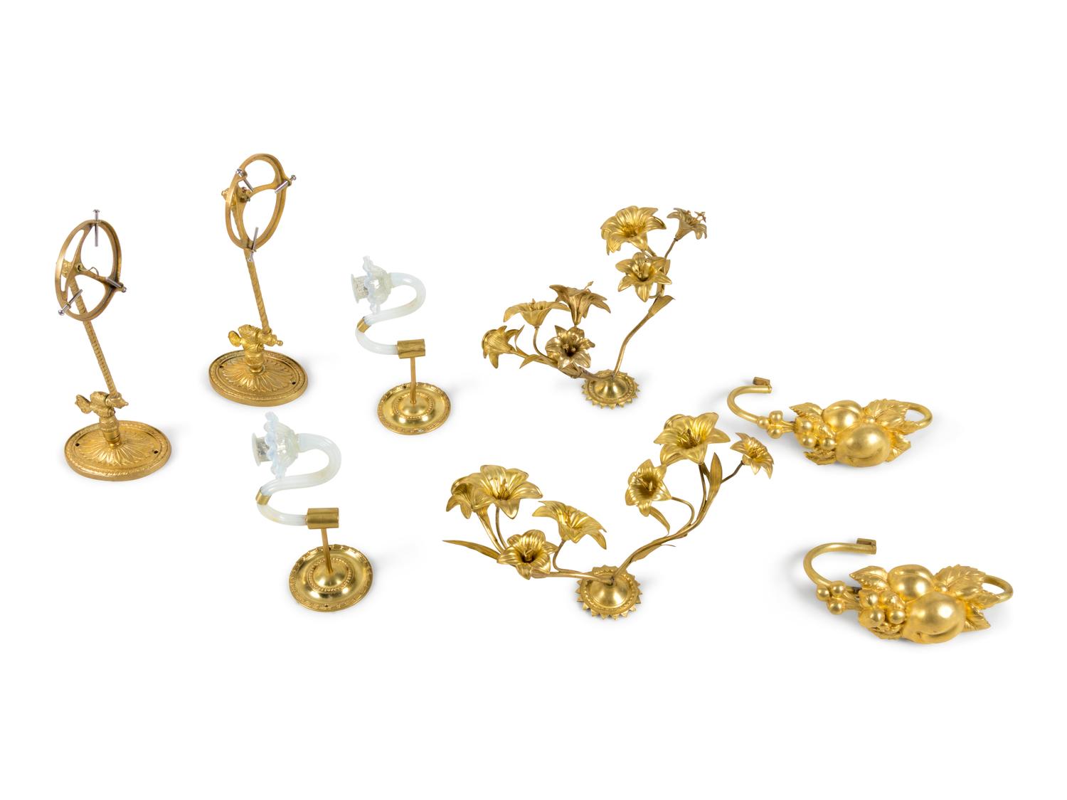 Three Pairs of Gilt Metal Sconces