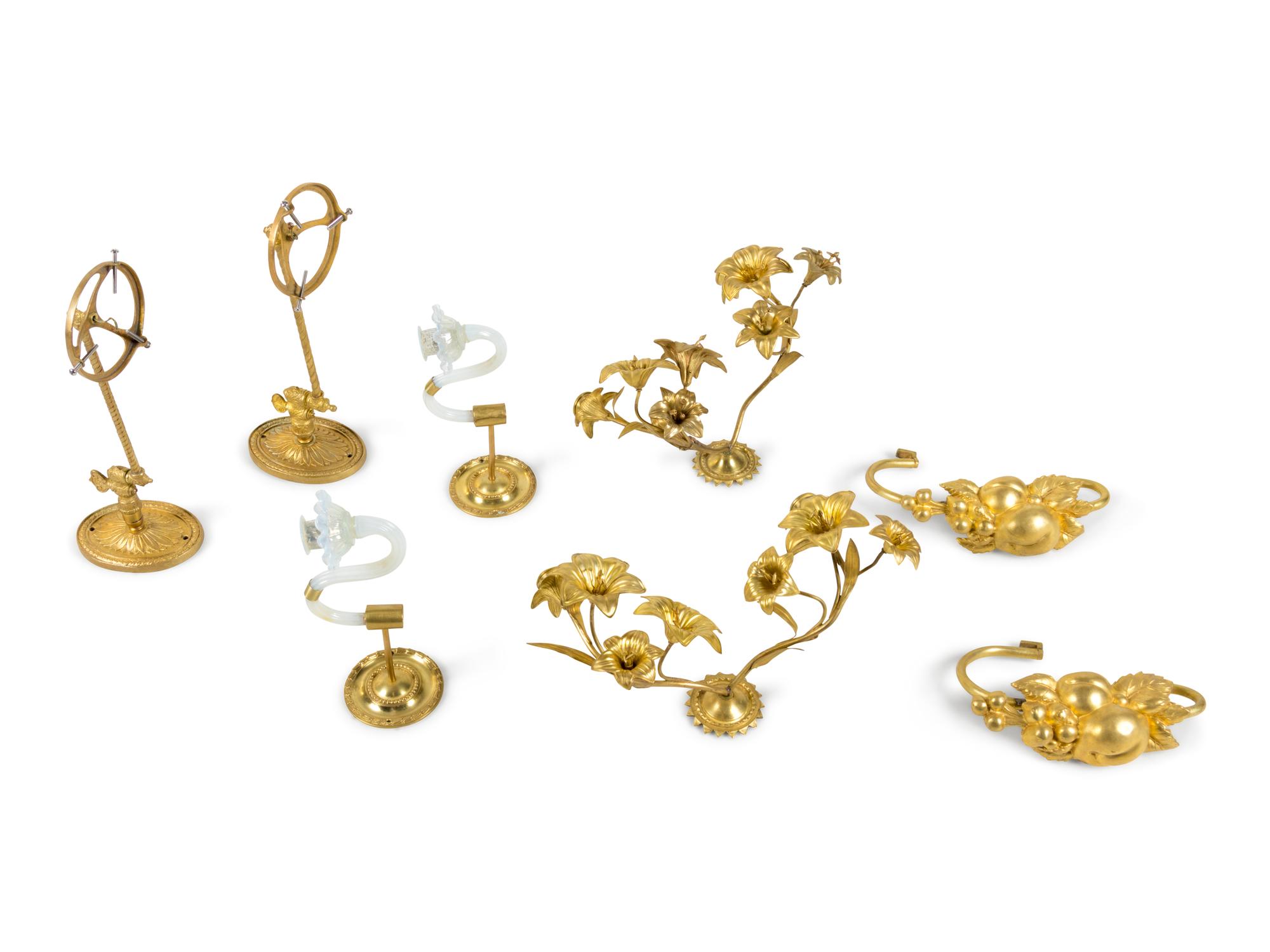 Three Pairs of Gilt Metal Sconces