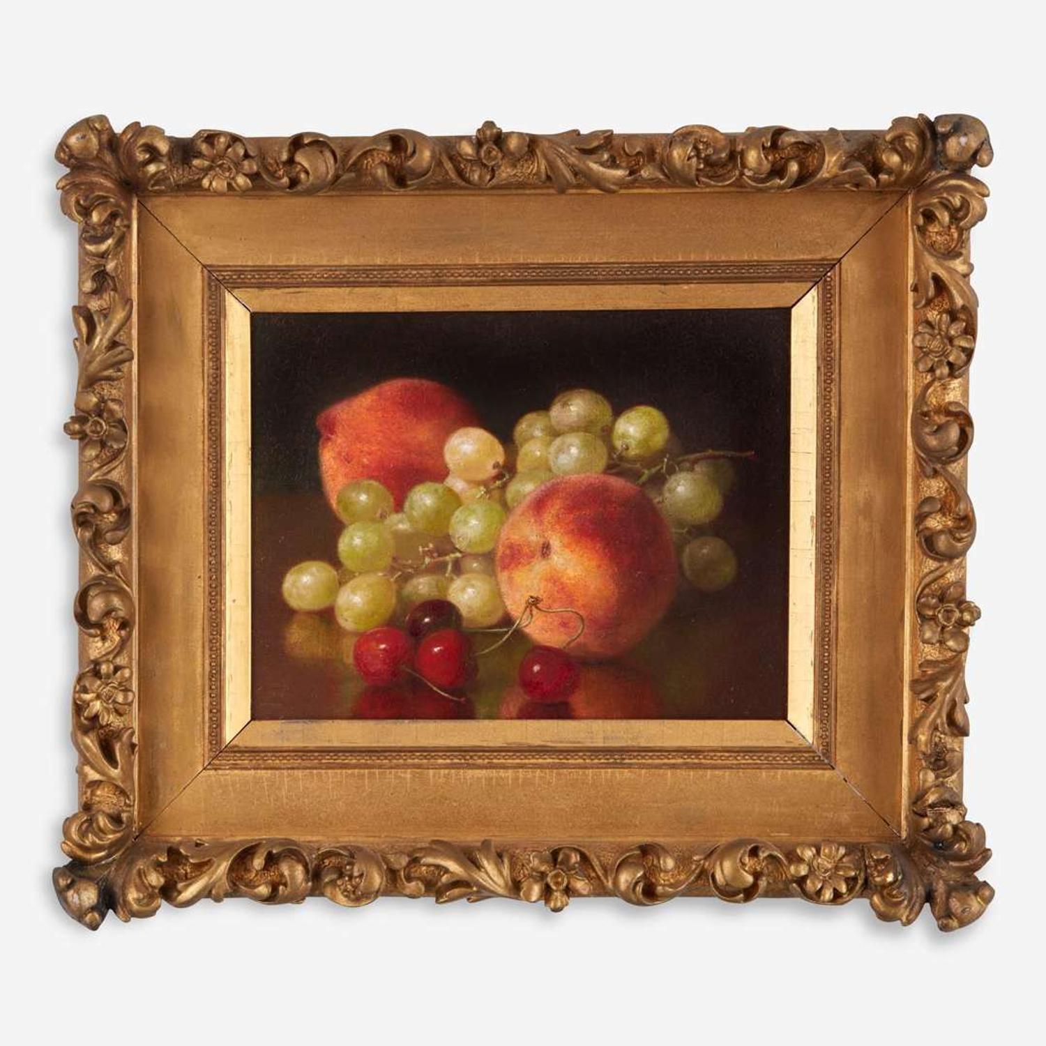 Robert Spear Dunning (American, 1829–1905) Still Life with Peaches, Grapes and Cherries