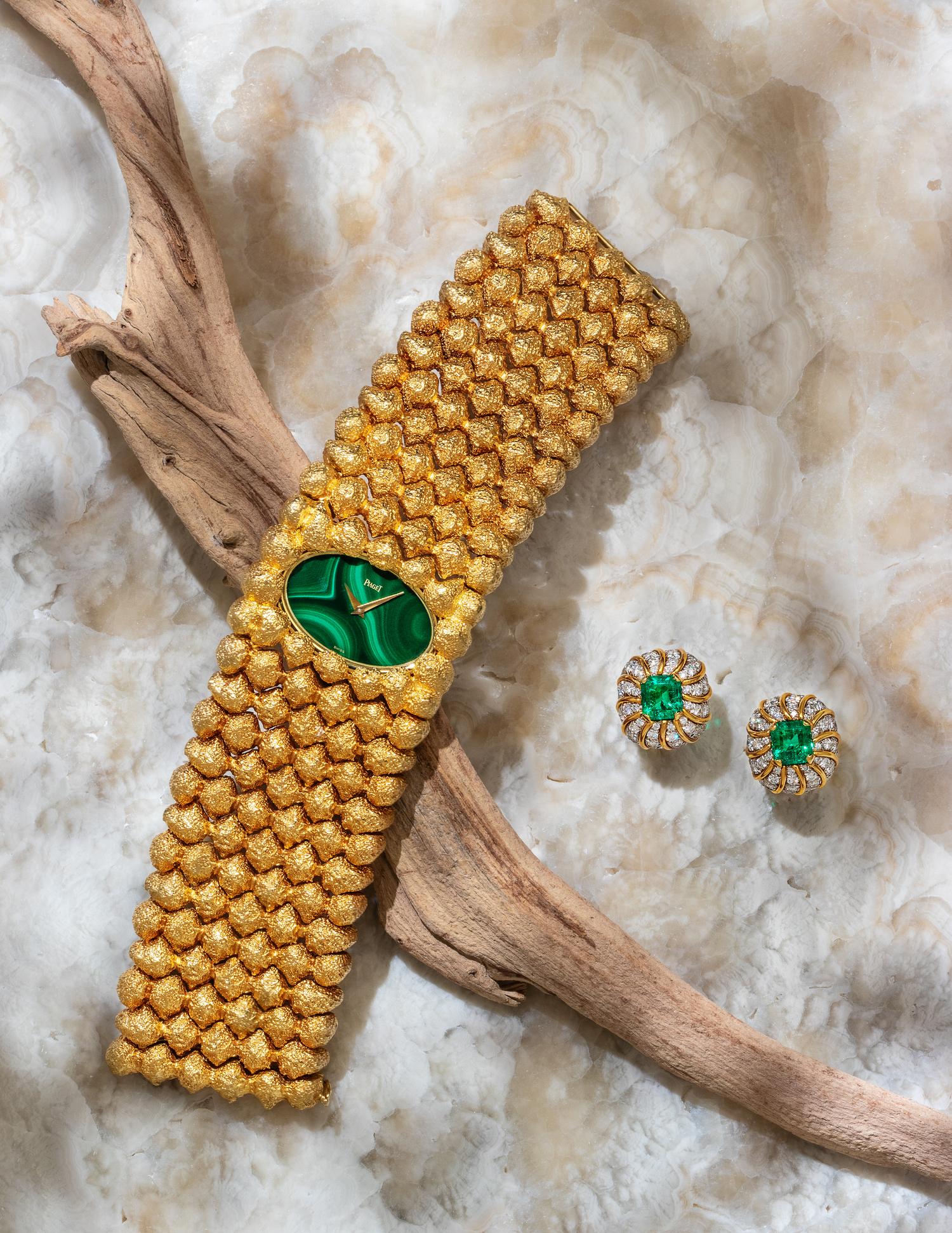VERDURA, EMERALD AND DIAMOND EARCLIPS