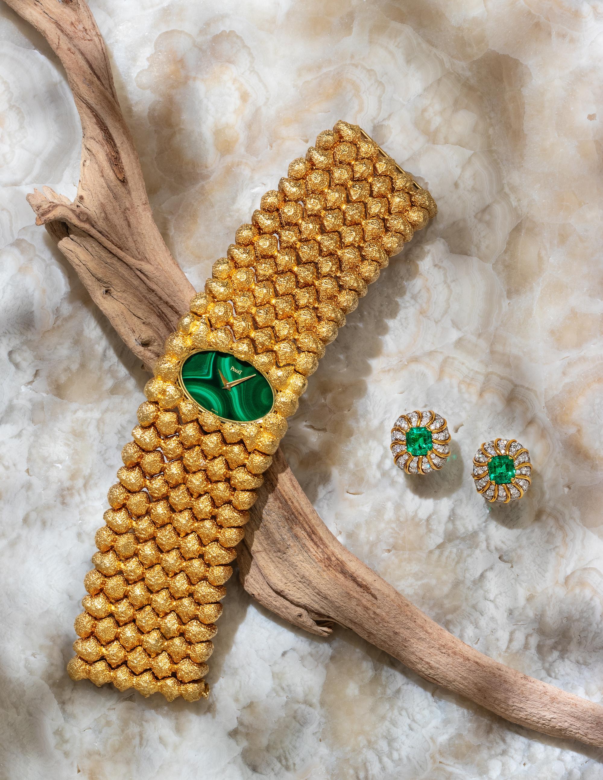 VERDURA, EMERALD AND DIAMOND EARCLIPS