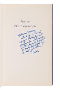 WASSERMAN SCHULTZ, Debbie. For the Next Generation a Wake-Up Call to Solving Our Nation’s Problems . 2013. FIRST EDITION, FIRST ISSUE. PRESENTATION COPY, INSCRIBED BY WASSERMAN SCHULTZ TO SECRETARY ALBRIGHT.