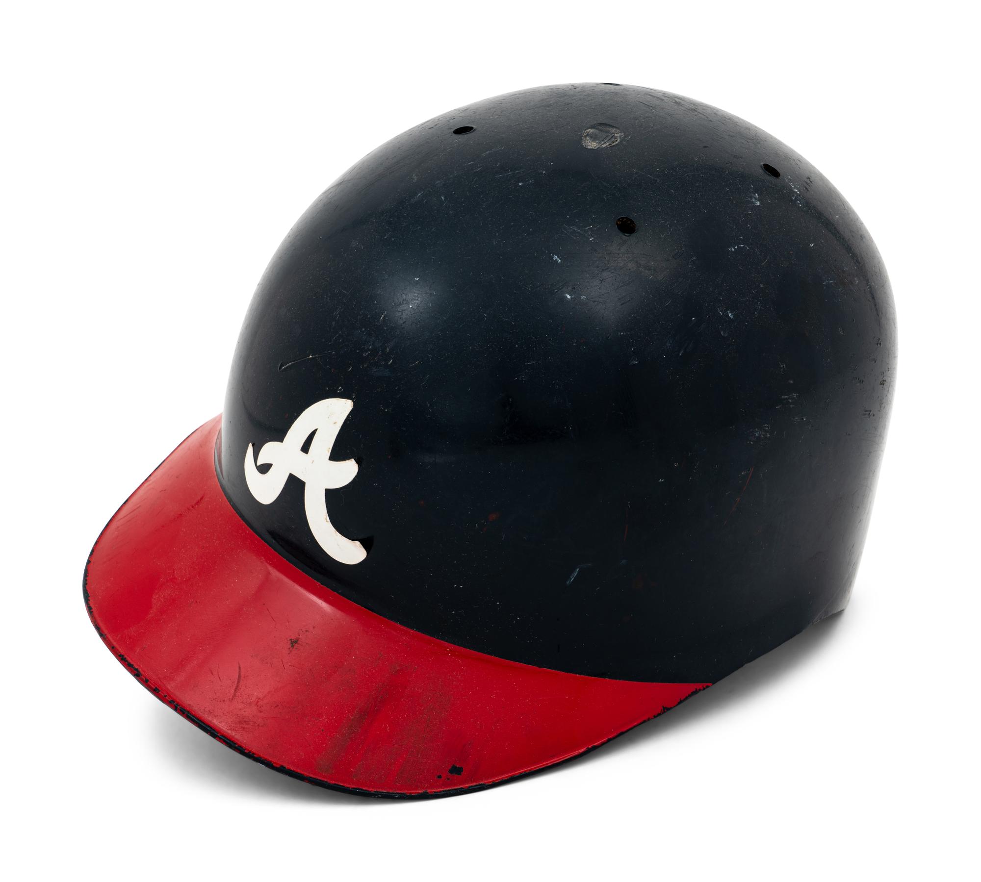 A Deion Sanders Game Used Atlanta Braves Batting Helmet