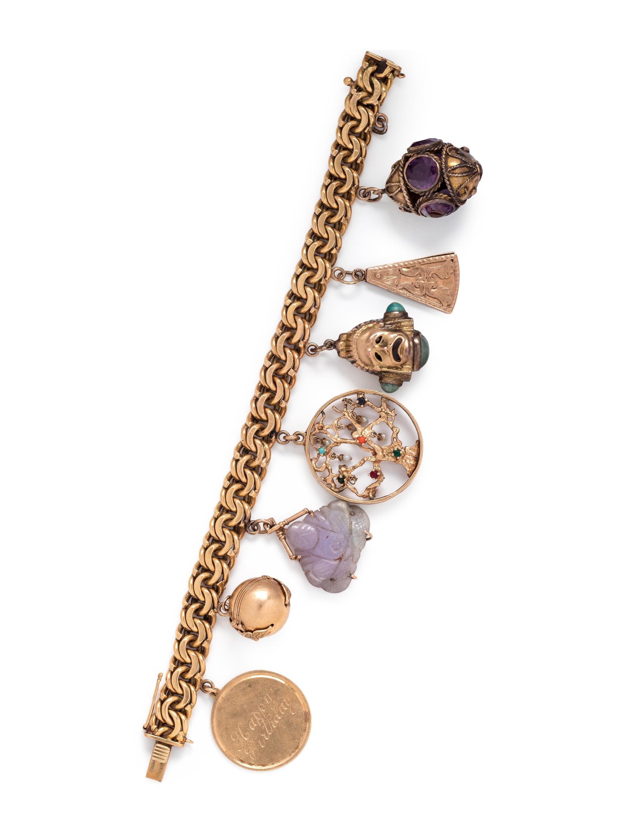 YELLOW GOLD CHARM BRACELET