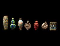 Seven Chinese Snuff Bottles and Miniature Vessels