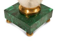 A Pair of Rock Crystal Lamps with Malachite Bases