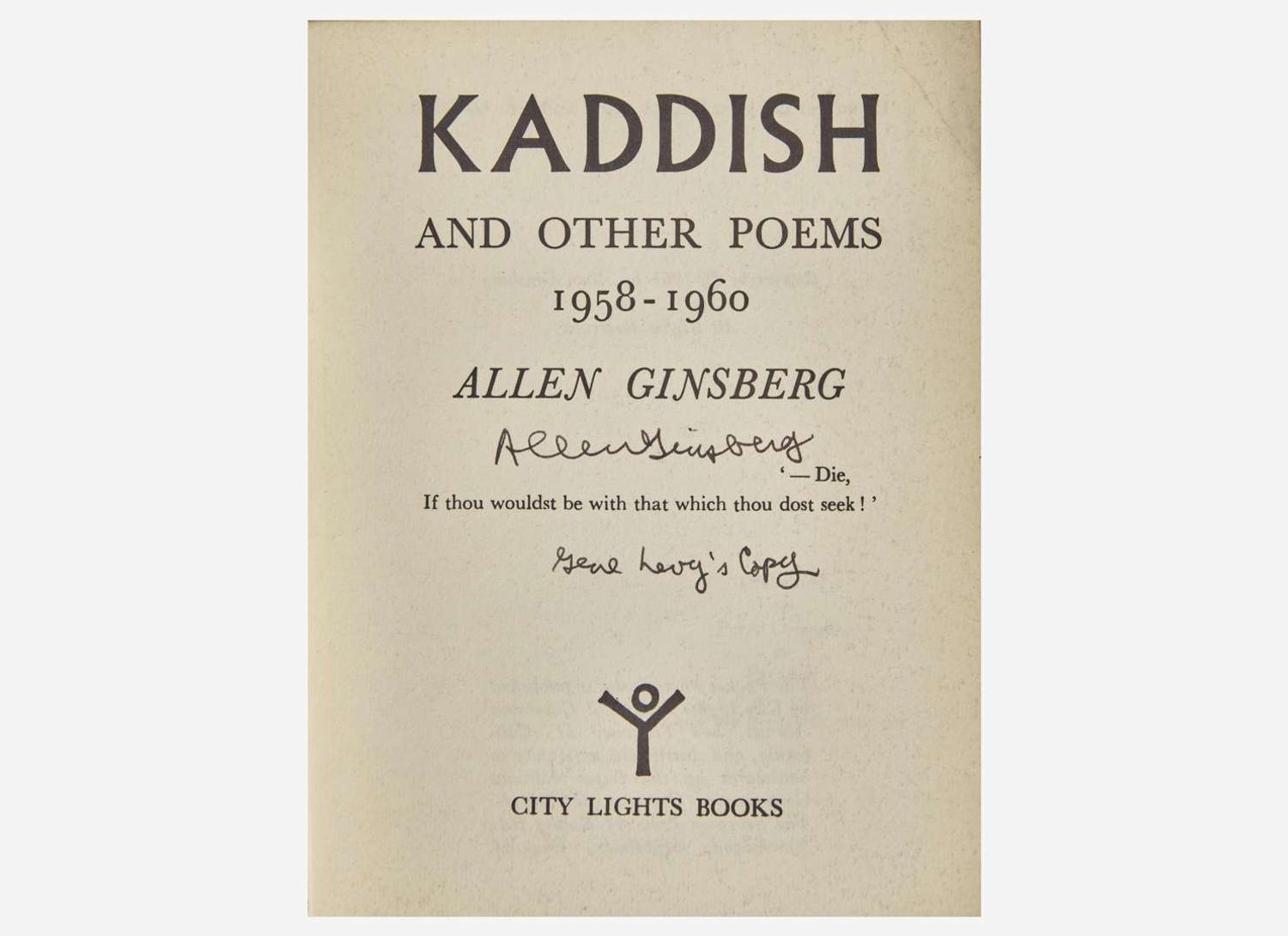 [Literature] Ginsberg, Allen: Kaddish and Other Poems 1958-1960