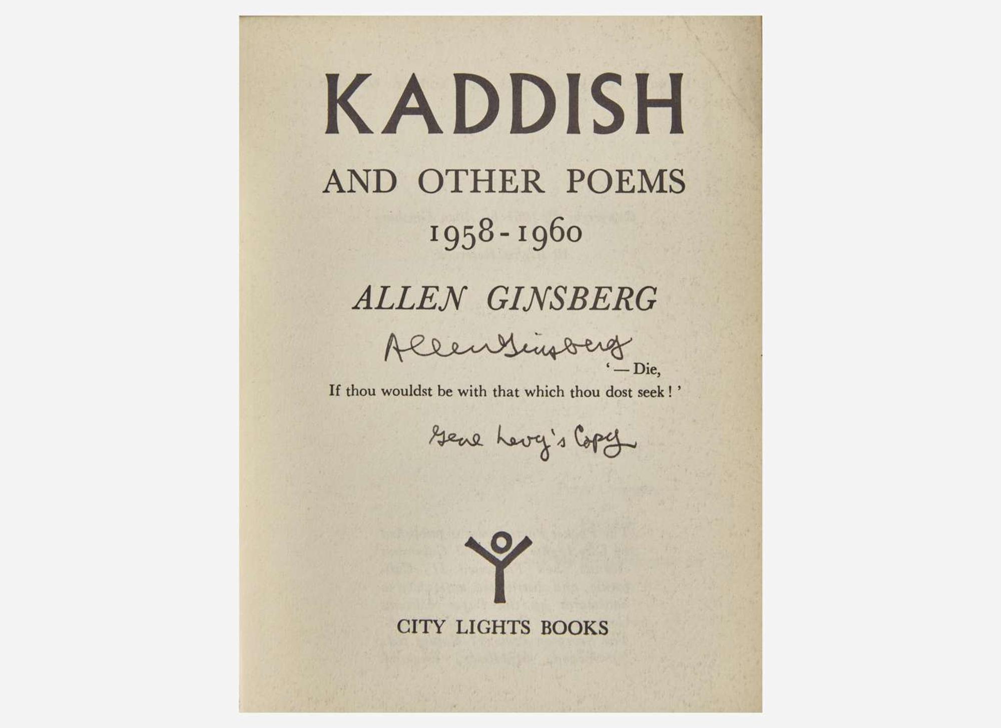 [Literature] Ginsberg, Allen: Kaddish and Other Poems 1958-1960