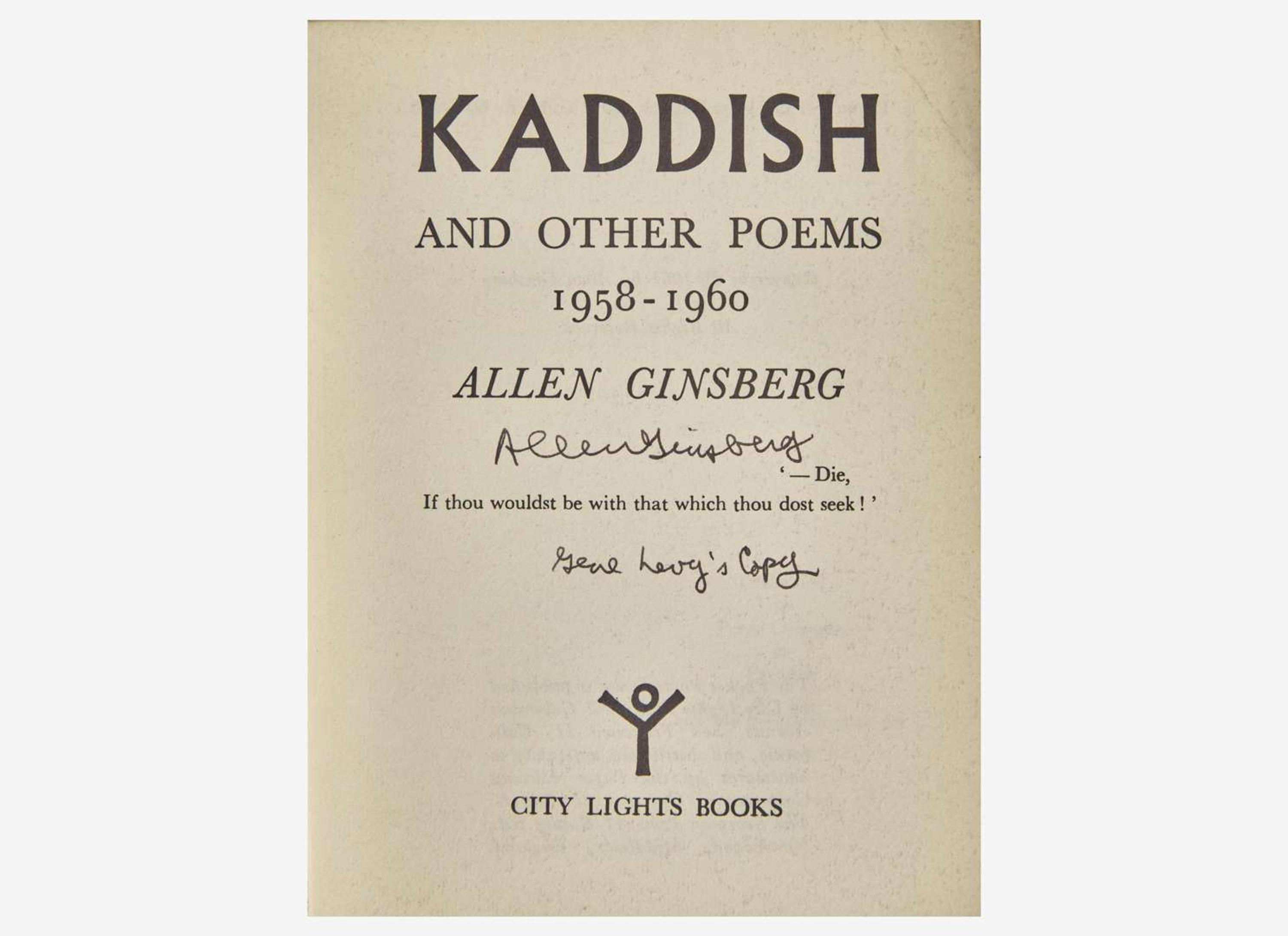 [Literature] Ginsberg, Allen: Kaddish and Other Poems 1958-1960