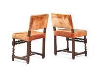 A Pair of Charles II Oak Side Chairs