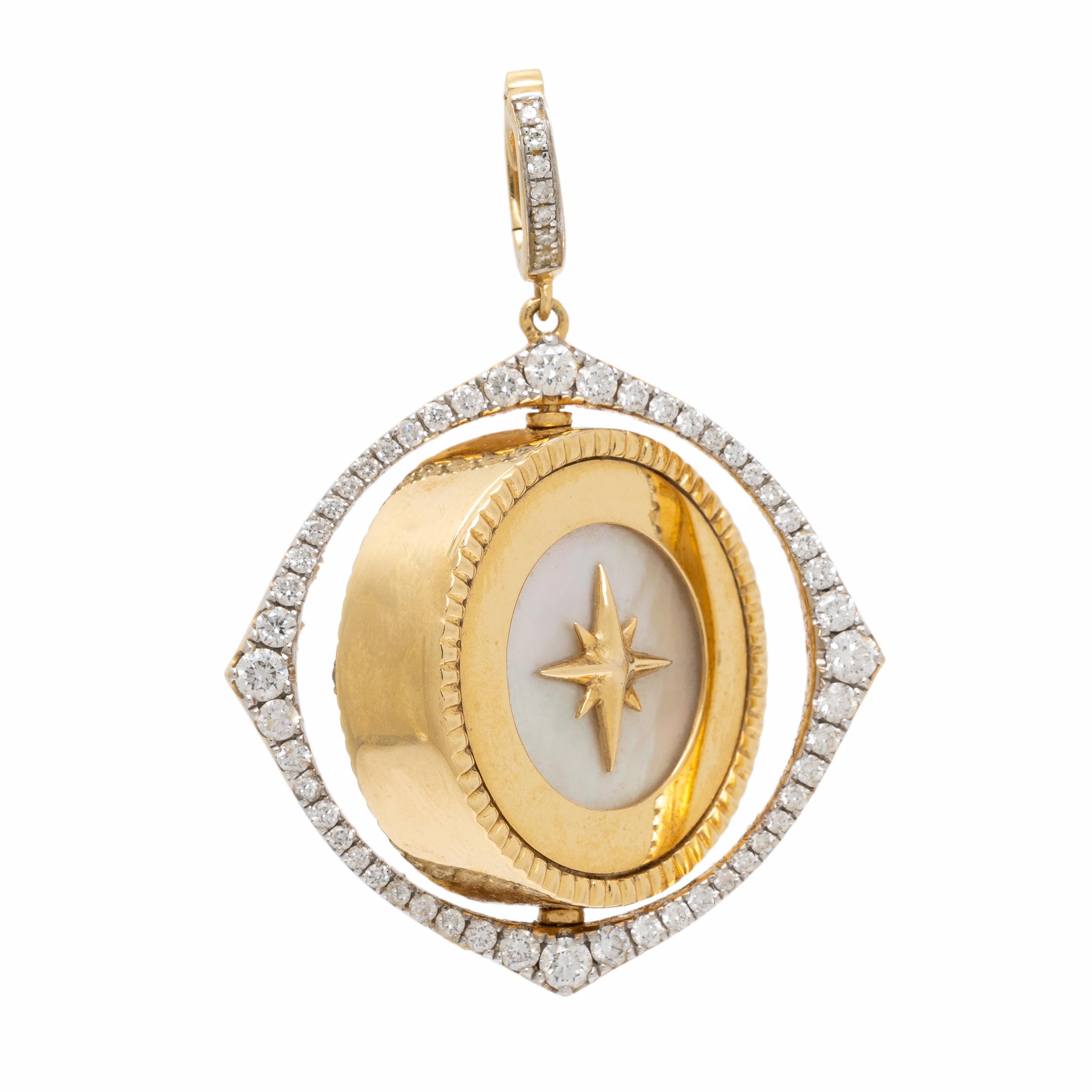 Annoushka, 'Mythology Spinning Compass', Yellow Gold and Diamond Pendant