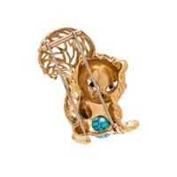 CARTIER, YELLOW GOLD AND MULTIGEM SQUIRREL BROOCH