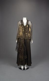 Nina Ricci Black and Gold Evening Ensemble, 1980s