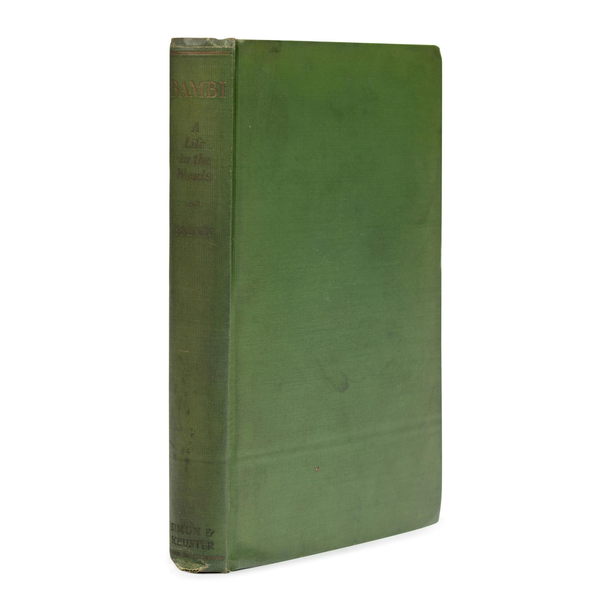 Salten, Felix (1869-1945). Bambi: A Life in the Woods . Translated by Whittaker Chambers. With a foreword by John Galsworthy. New York: Simon and Schuster, 1928.