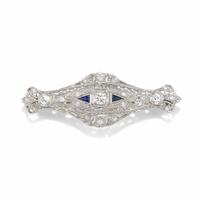 DIAMOND AND SYNTHETIC SAPPHIRE BROOCH
