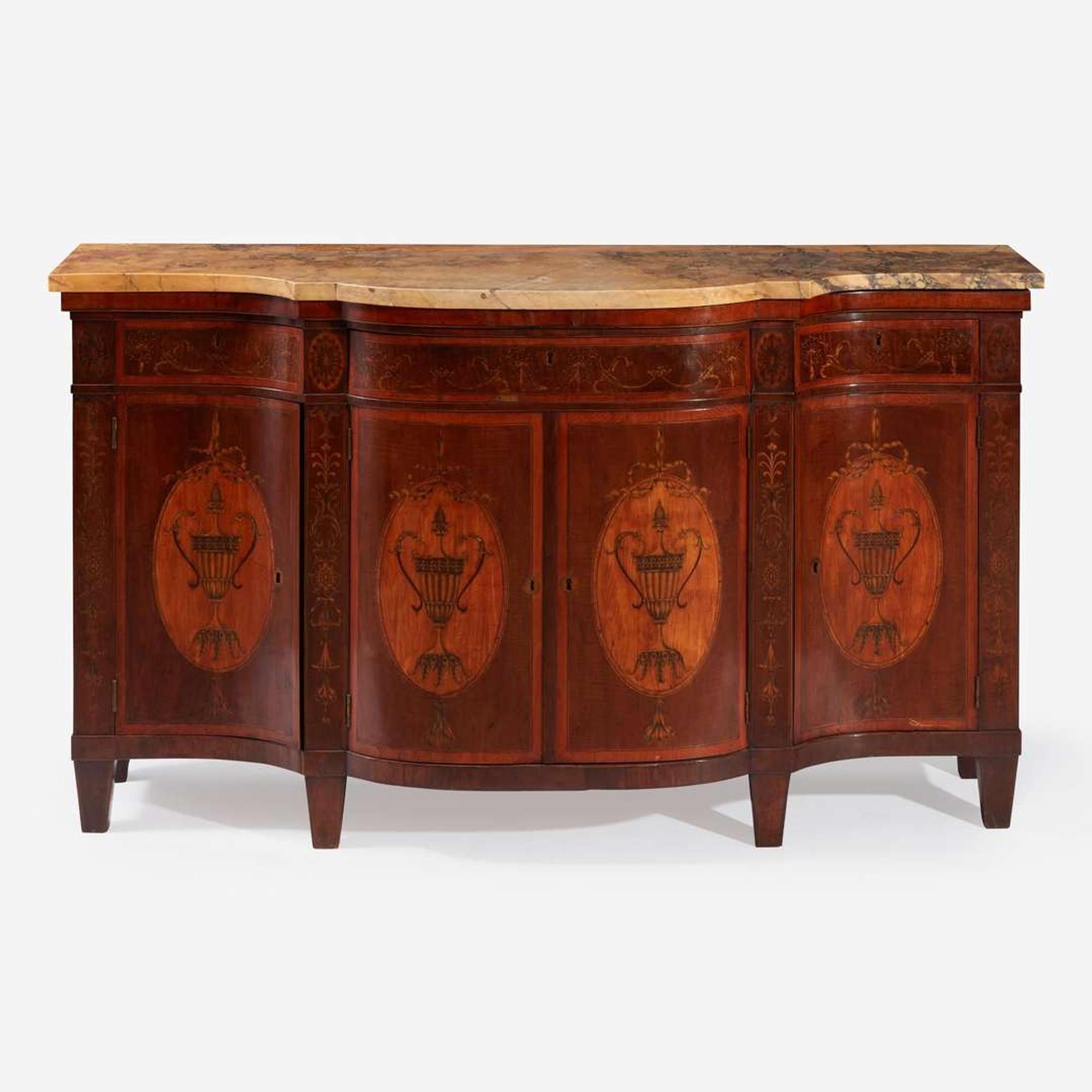 A George III Specimen Wood-Inlaid Mahogany Side Cabinet circa 1790