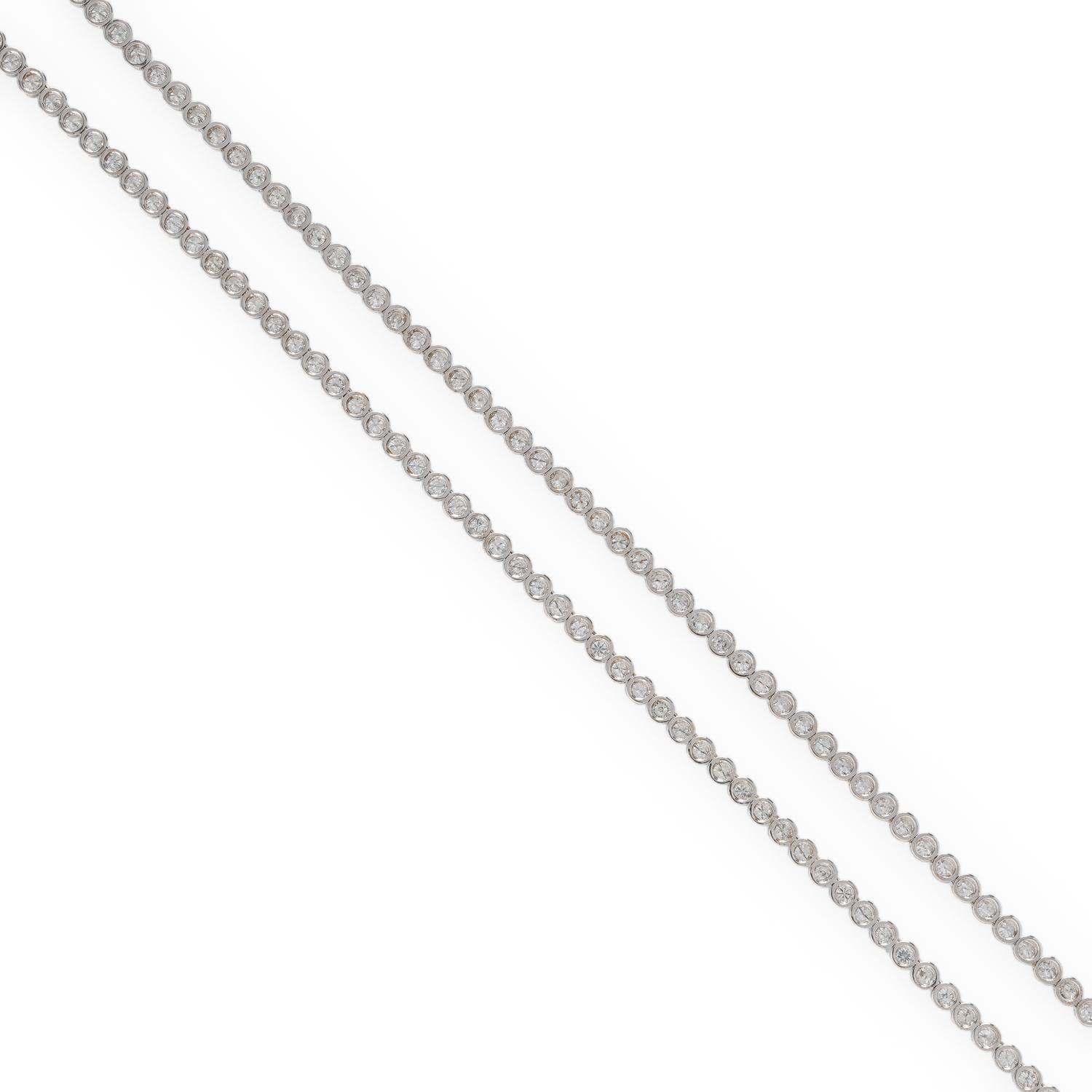 Diamond and White Gold Line Necklace