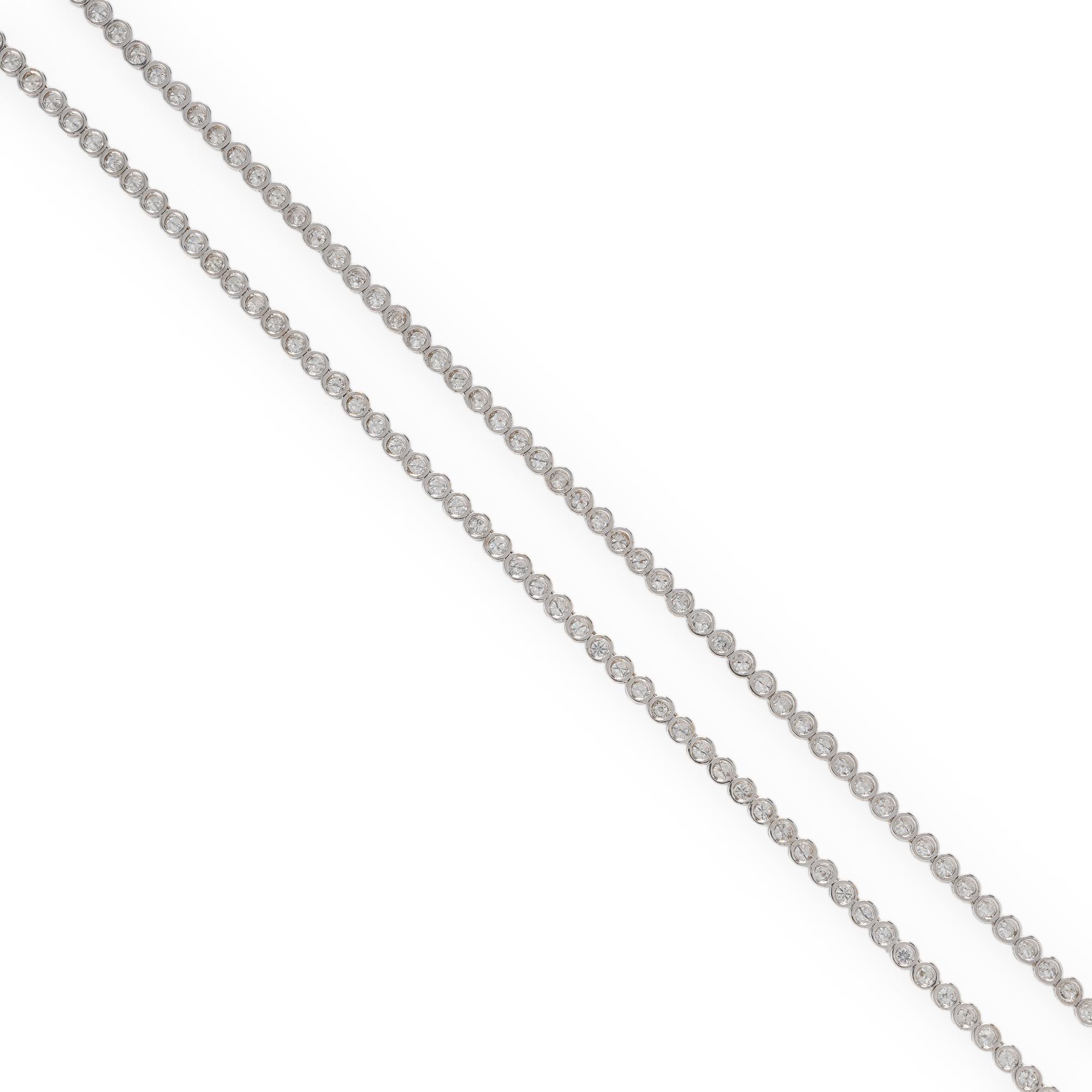Diamond and White Gold Line Necklace