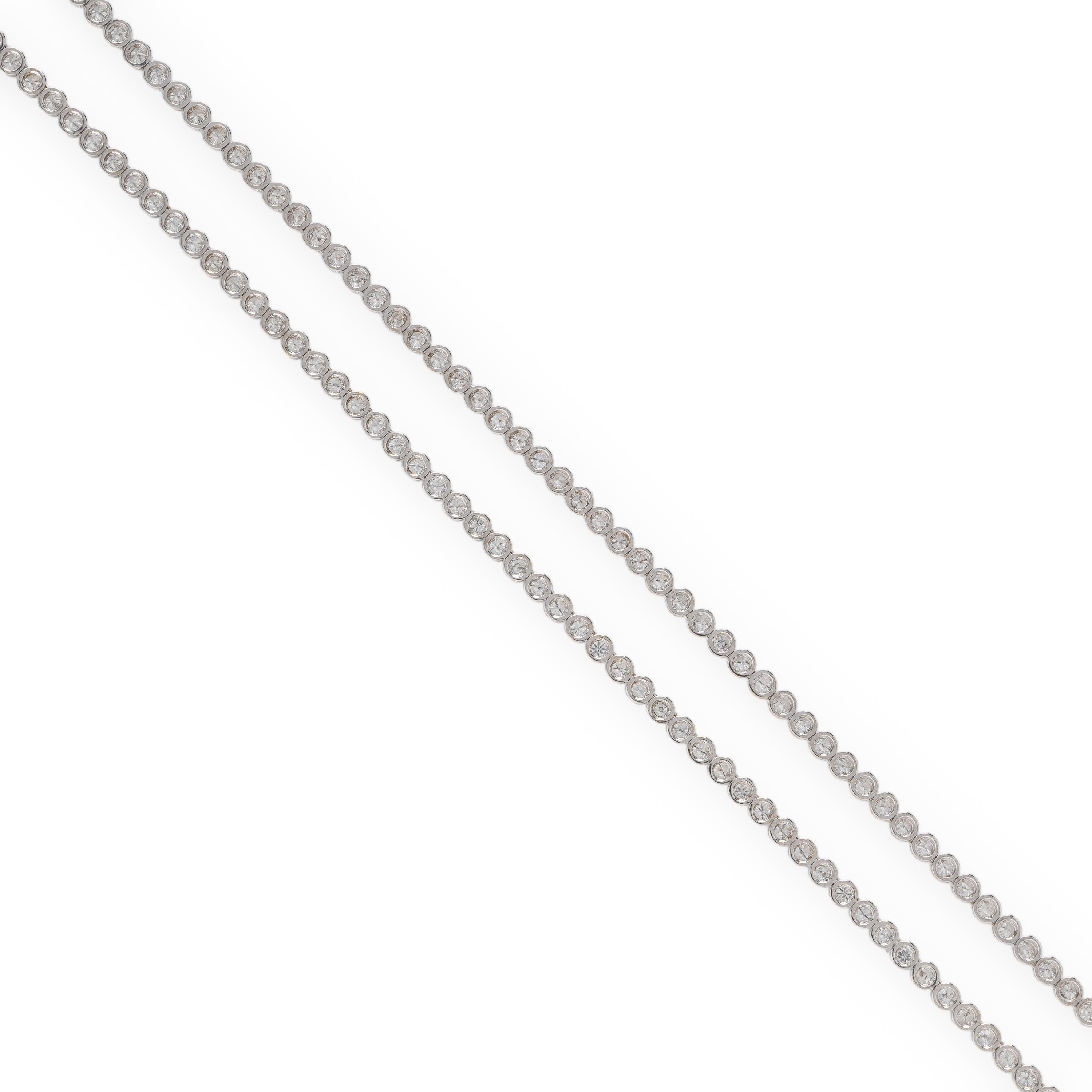 Diamond and White Gold Line Necklace