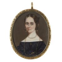 American School 19th century Portrait miniature of Mary Ann Goss (1822-1892), Luzerne County, PA,