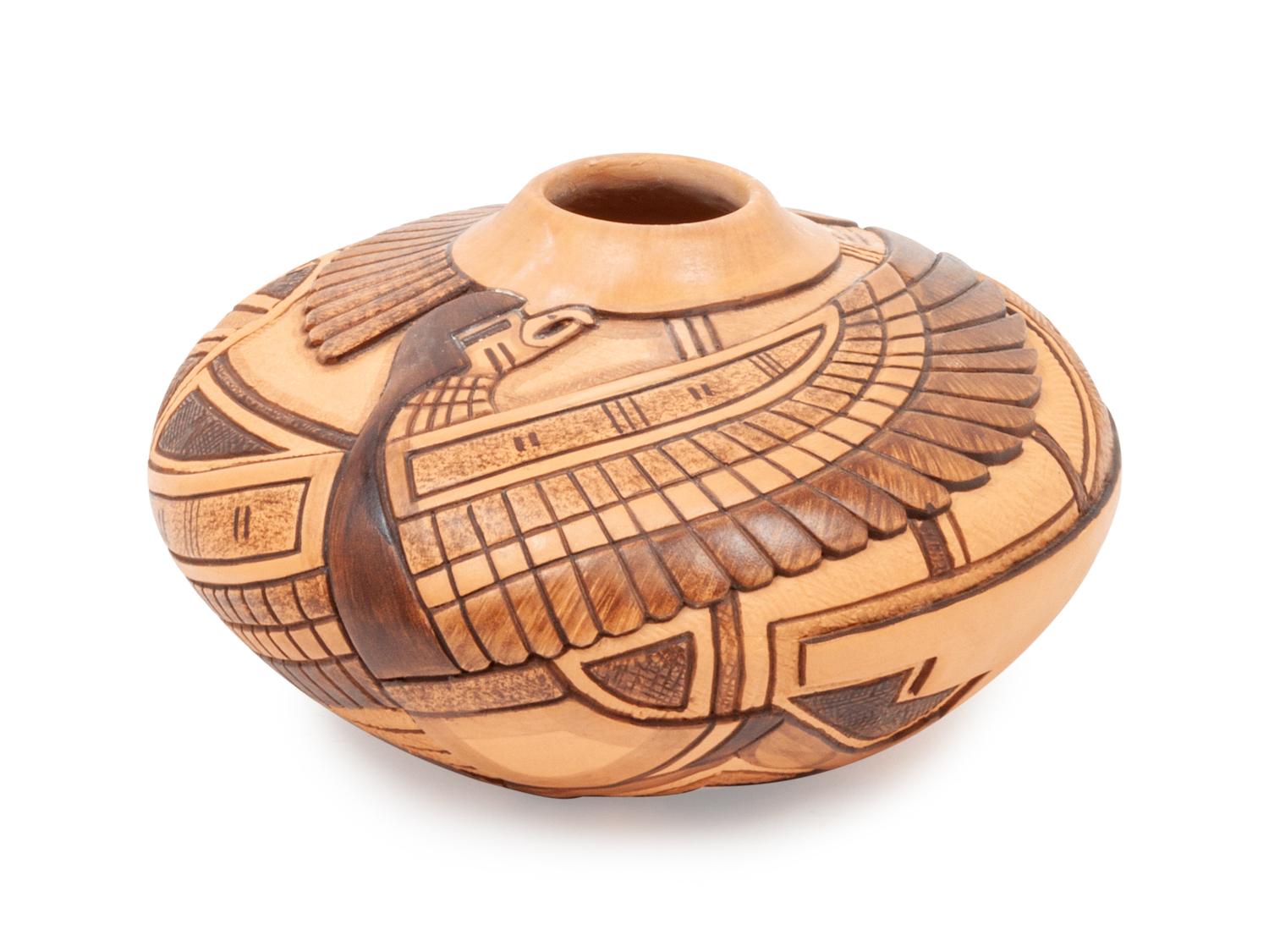 Carved Eagle Dancer Vase