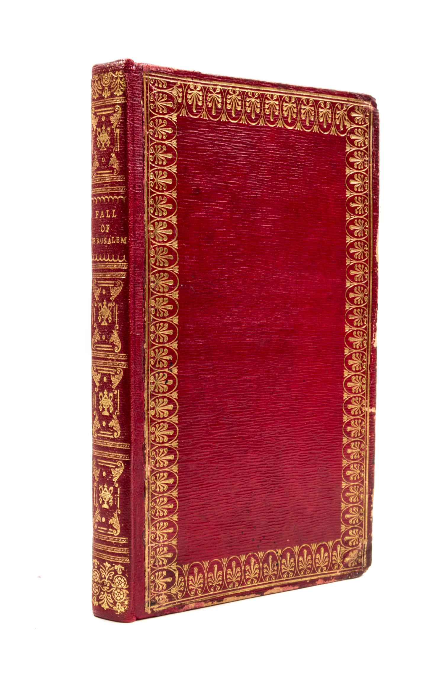 (FORE EDGE PAINTING) MILMAN, HH. The Fall of Jerusalem. London, 1820. With a fore edge painting of Monk Soham in Suffo