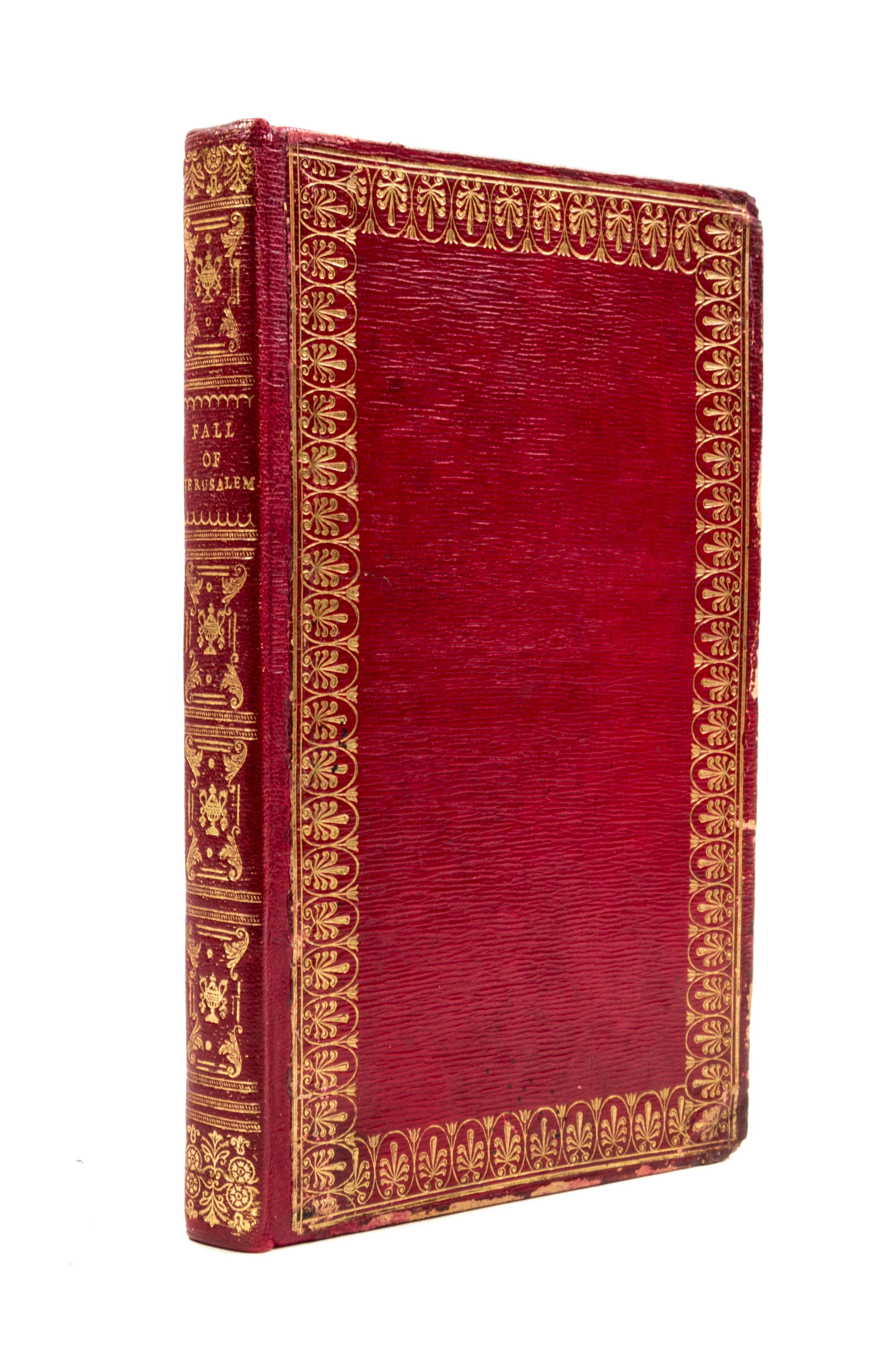 (FORE EDGE PAINTING) MILMAN, HH. The Fall of Jerusalem. London, 1820. With a fore edge painting of Monk Soham in Suffo