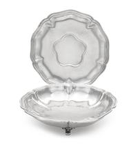 A German Silver Bowl and Similar Platter, Josef Pauser, Schwabisch Gmund/ Koch & Bergfeld, Bremen, First Half 20th Century, each of cir