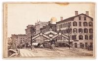 BONTA & CURTISS, photographers. CDV of the Civil War homecoming arch made to welcome Syracuse regiments back from war. Syracuse, NY.