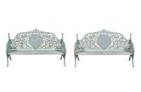 A Pair of Coalbrookdale Style Cast Iron Benches