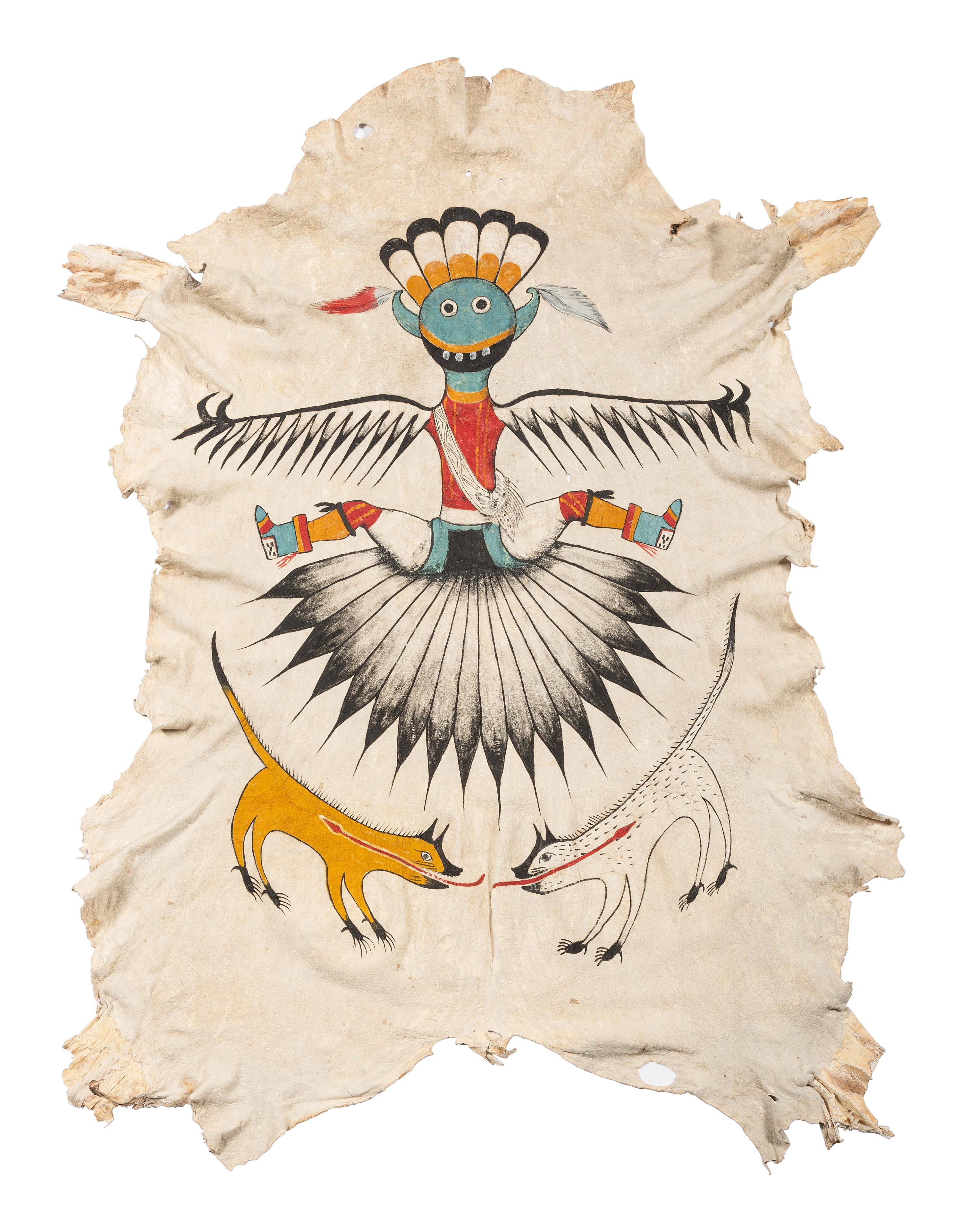 Pueblo Painted Antelope Hide