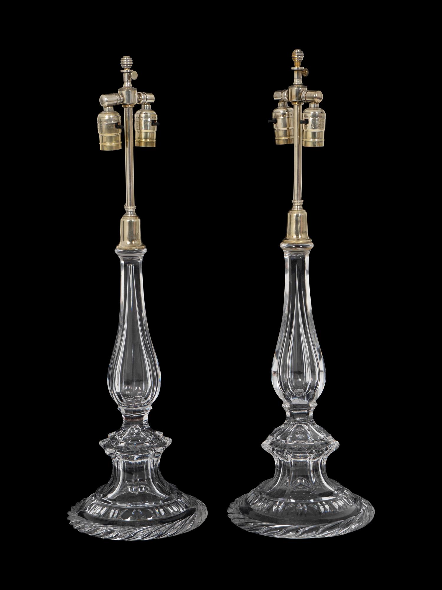 A Pair of Baccarat Blown Glass Table Lamps — 20TH CENTURY