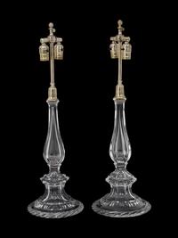 A Pair of Baccarat Blown Glass Table Lamps — 20TH CENTURY