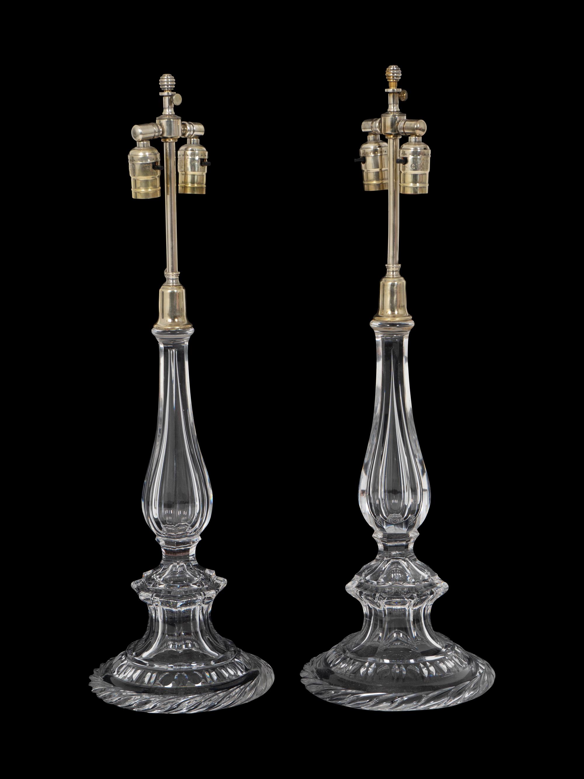 A Pair of Baccarat Blown Glass Table Lamps — 20TH CENTURY