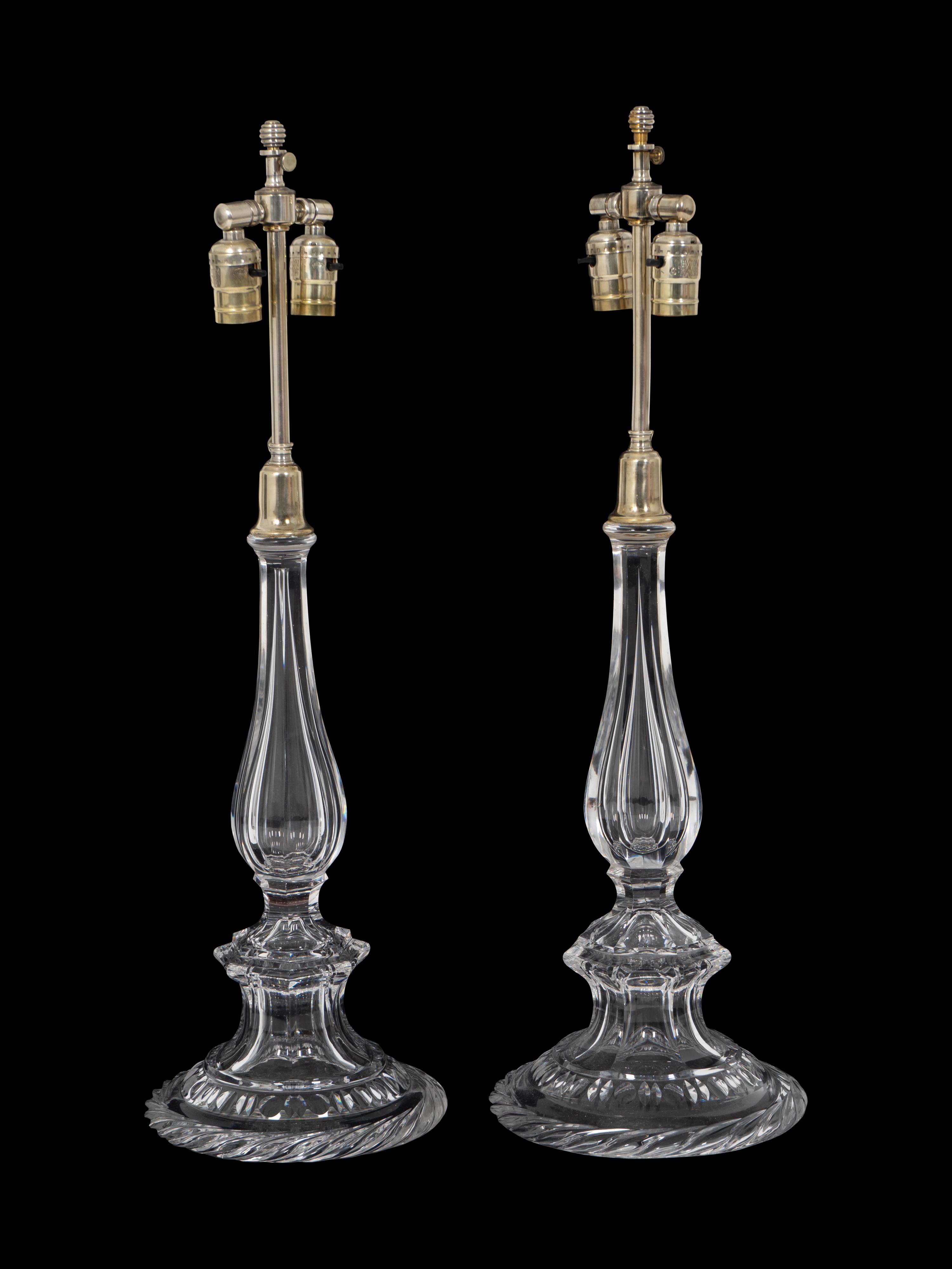 A Pair of Baccarat Blown Glass Table Lamps — 20TH CENTURY