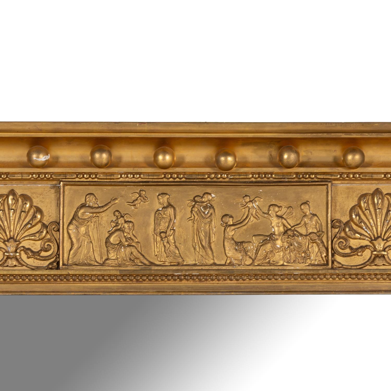 A Large Neoclassical Style Giltwood Mirror