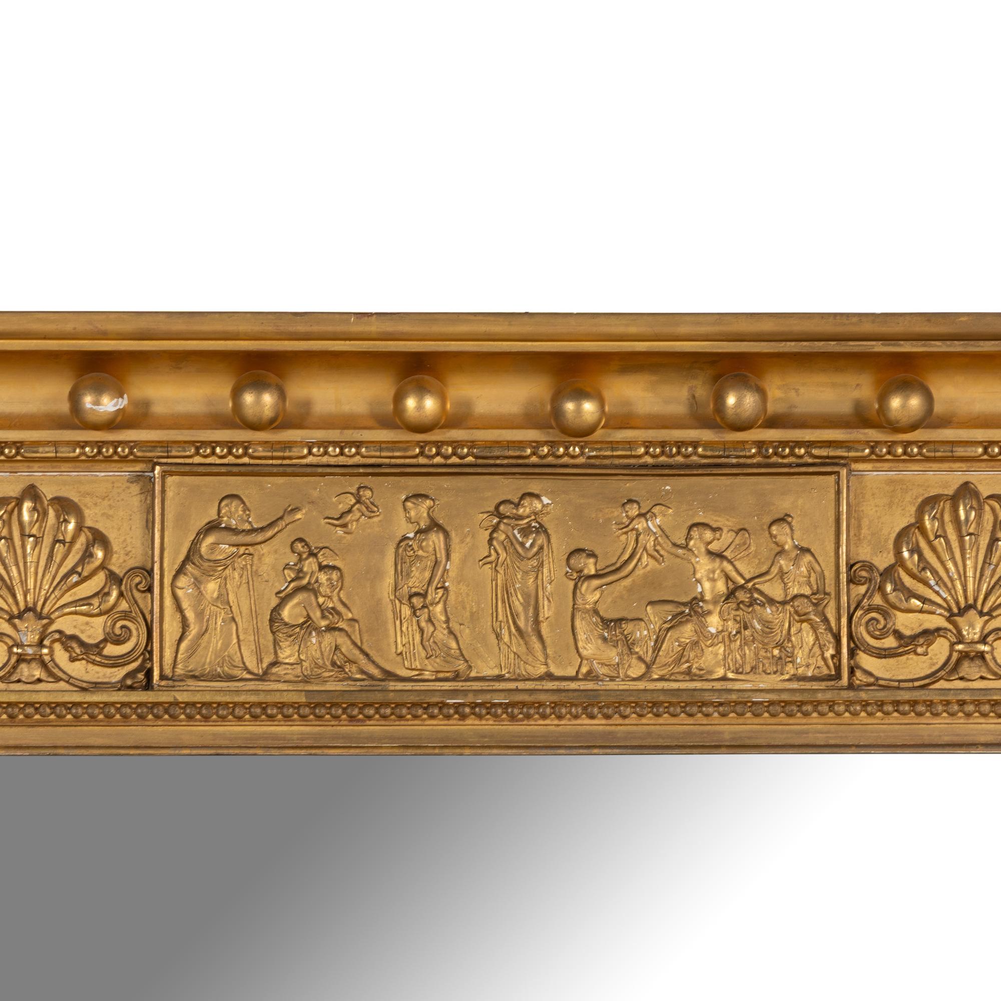 A Large Neoclassical Style Giltwood Mirror